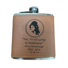Amy Winehouse Quote Leather Wrapped Hip Flask Amy Winehouse Quote Leather Wrapped Hip Flask